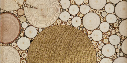 Ein Holzmosaik
