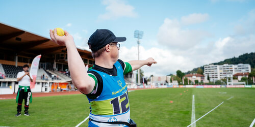 Ein Sportler bei der Leichtathletik Meisterschaft